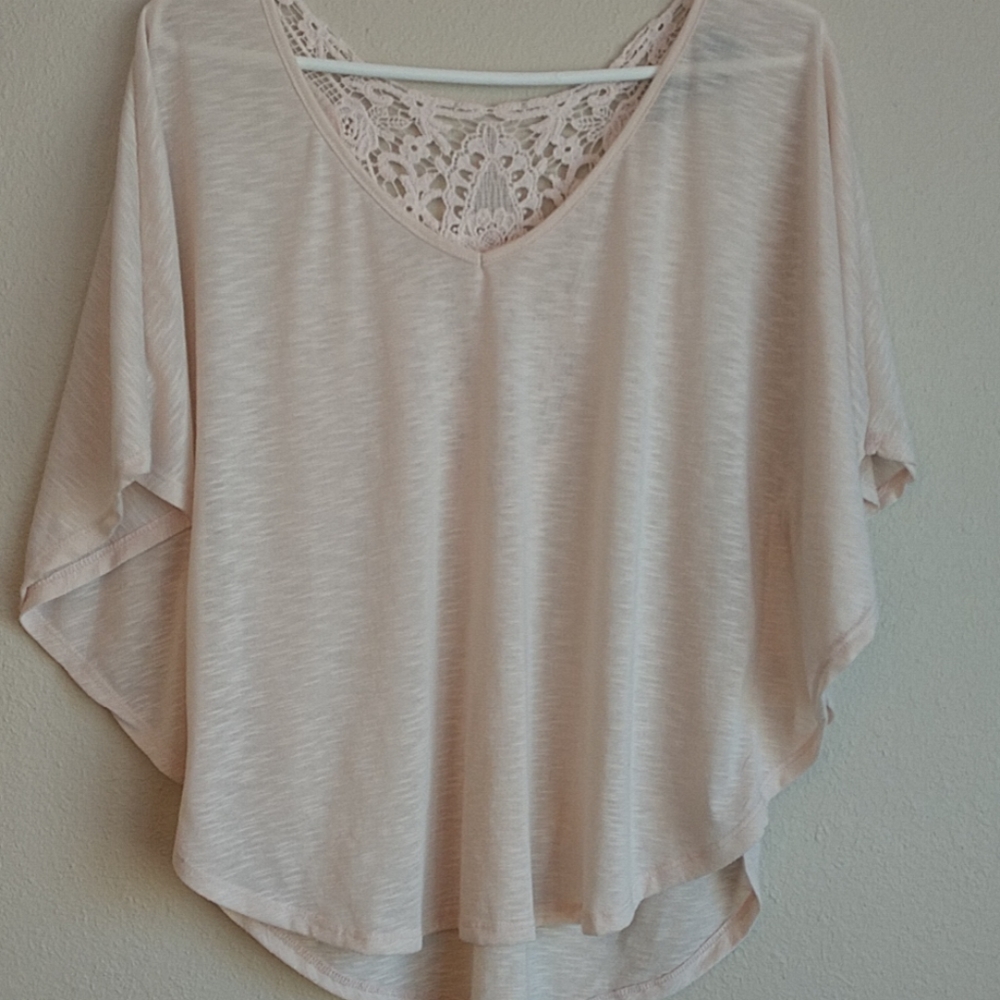 Poncho Style Crochet Back Top